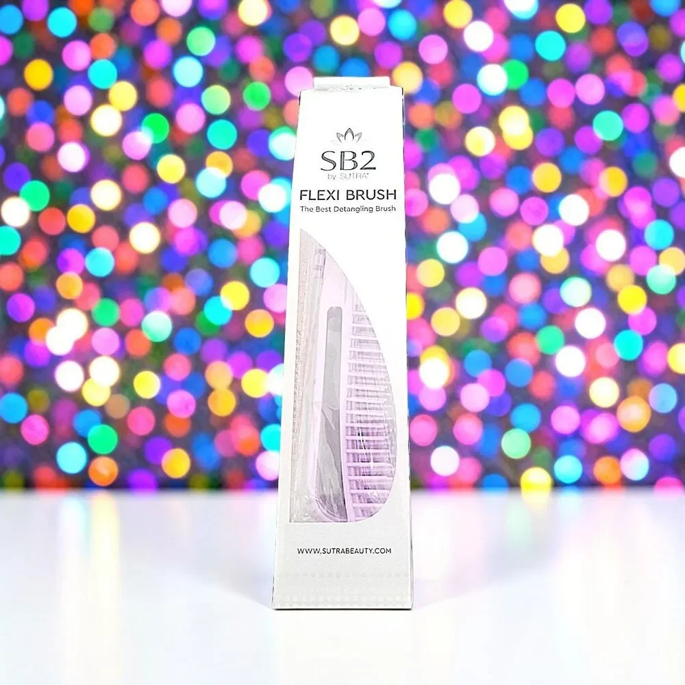 Sutra Beauty Non-Slip Rubber Handle Flexi Purple Brush Brand New In Box